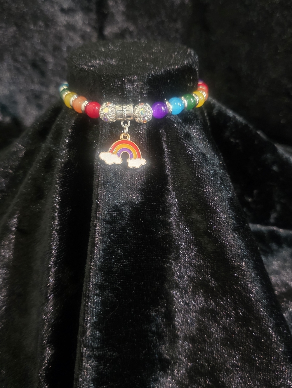 Rainbow Beaded Charm Bracelet